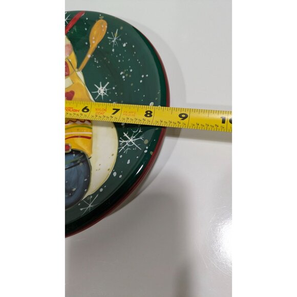 Certified International Hand-Painted Snowman Holiday Plate Green Christmas - Picture 3 of 7